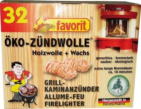 Firelighters Eco ignition wool, 1 pack of 32 pieces