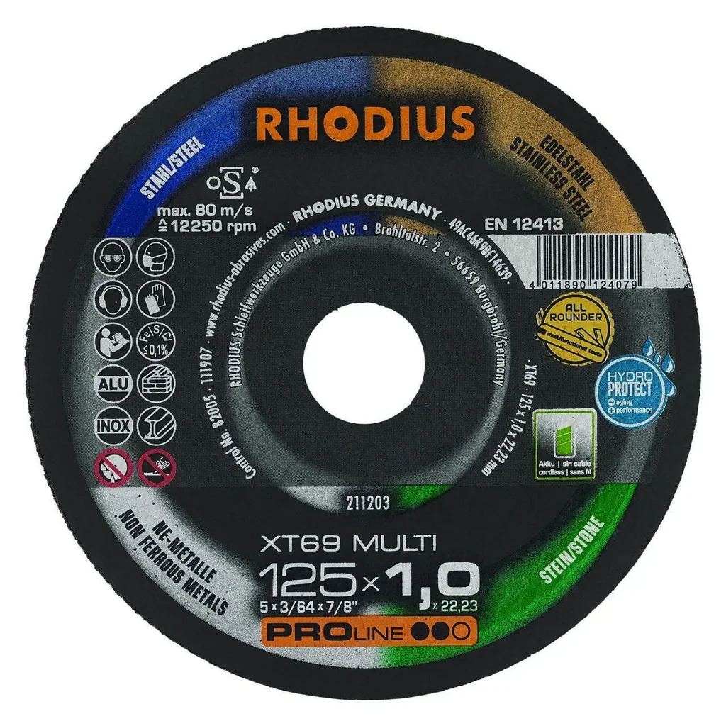 Cutting disc XT69 Multi for all materials, 125 x 1 x 22.23 mm, 10 pieces