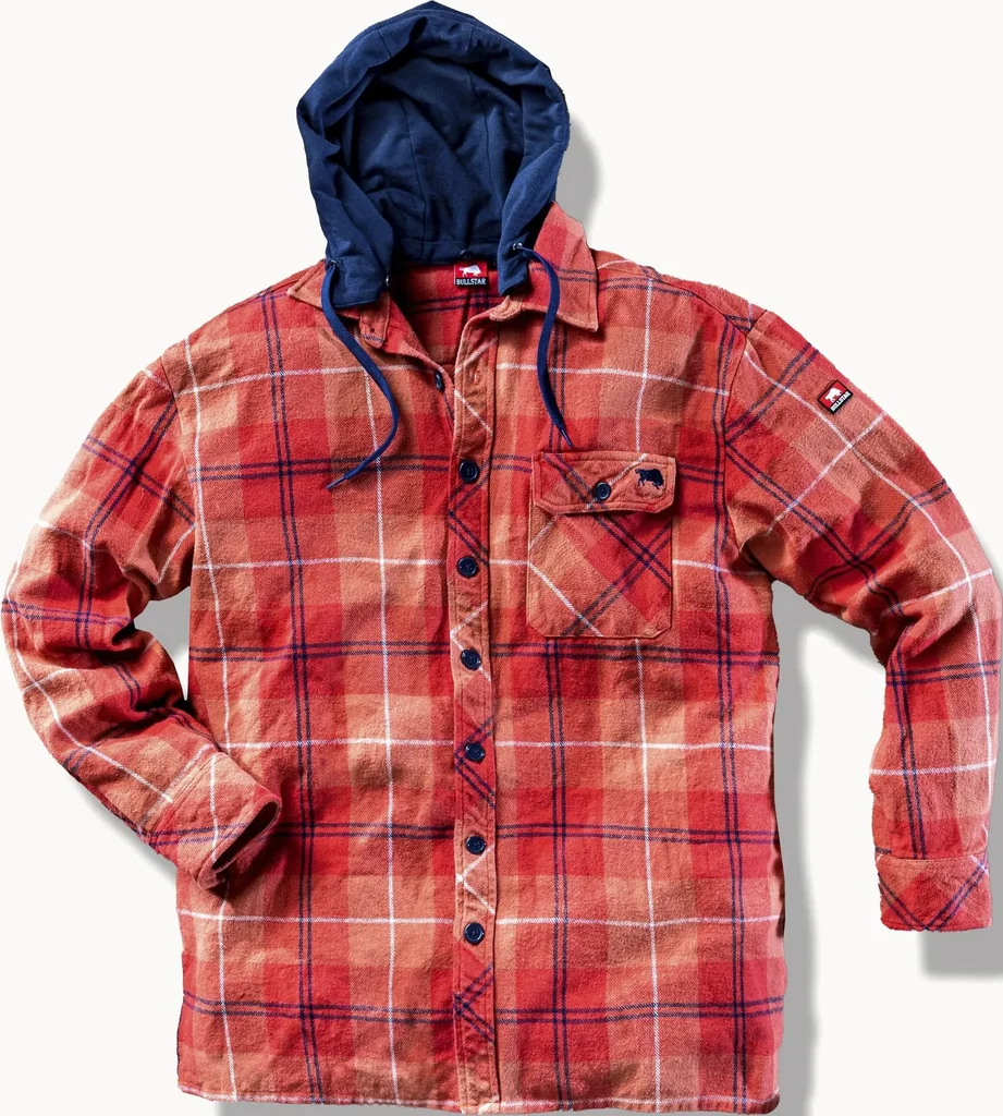TEXAS hooded shirt, rust-navy, size XL