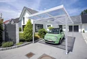 Carport Premium, white, 3094 x 5620 mm - Polycarbonate multi-wall sheets 16 mm, opal