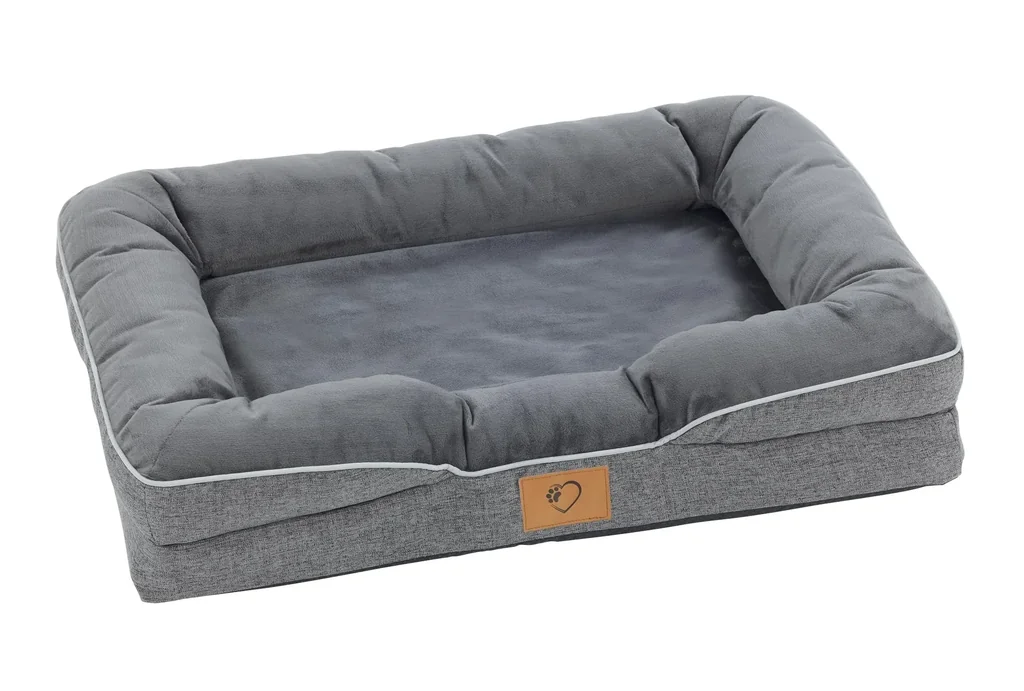 Orthopedic dog bed, grey, size M, 75 x 50 x 15 cm