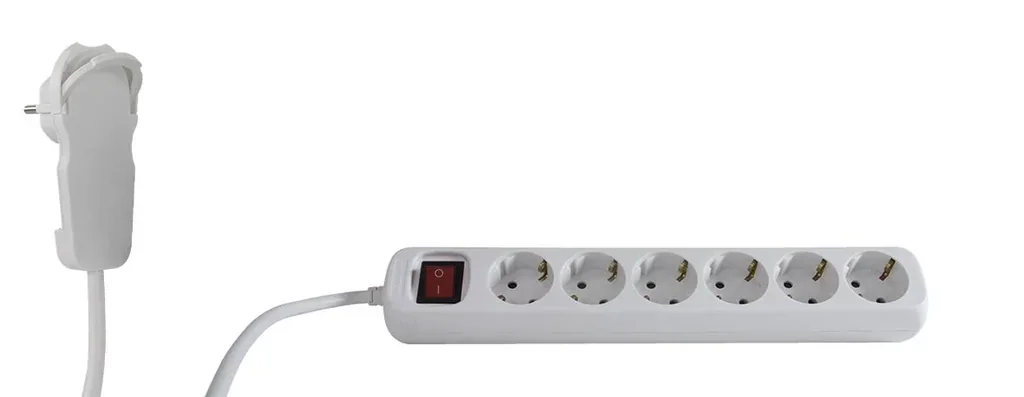 Protective contact extension cable 3 m - H05VV-FGG1.5, white