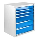 Drawer cabinet / tool cabinet mammut, 6 drawers, RAL 7035 / 5012