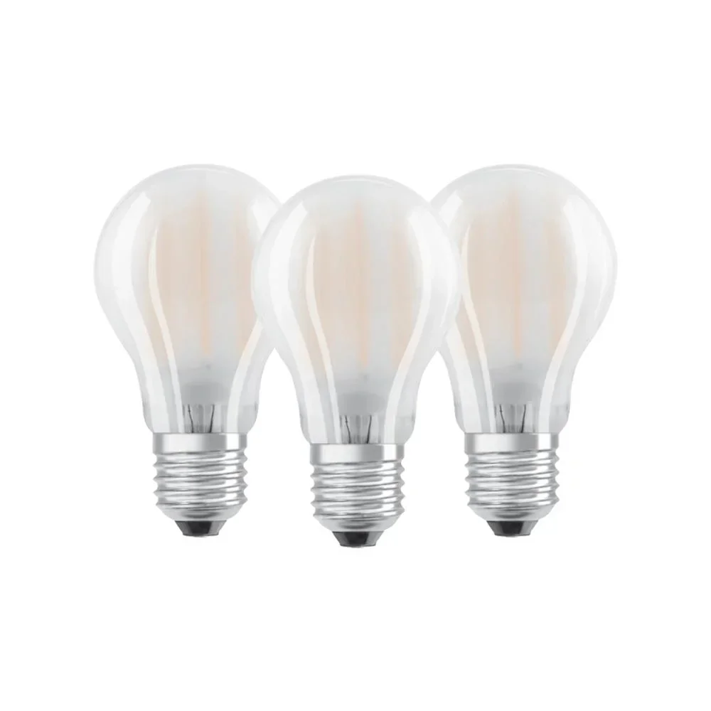 BASE RETRO LED lamp with 7 watts, E27, warm white, matt - 3 pieces