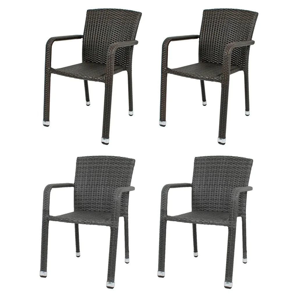 2 x stacking chairs "Getafe" coffee