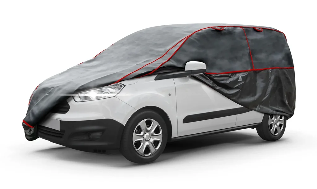 Bus hail protection tarpaulin Premium Hybrid, van hail protection garage size XL