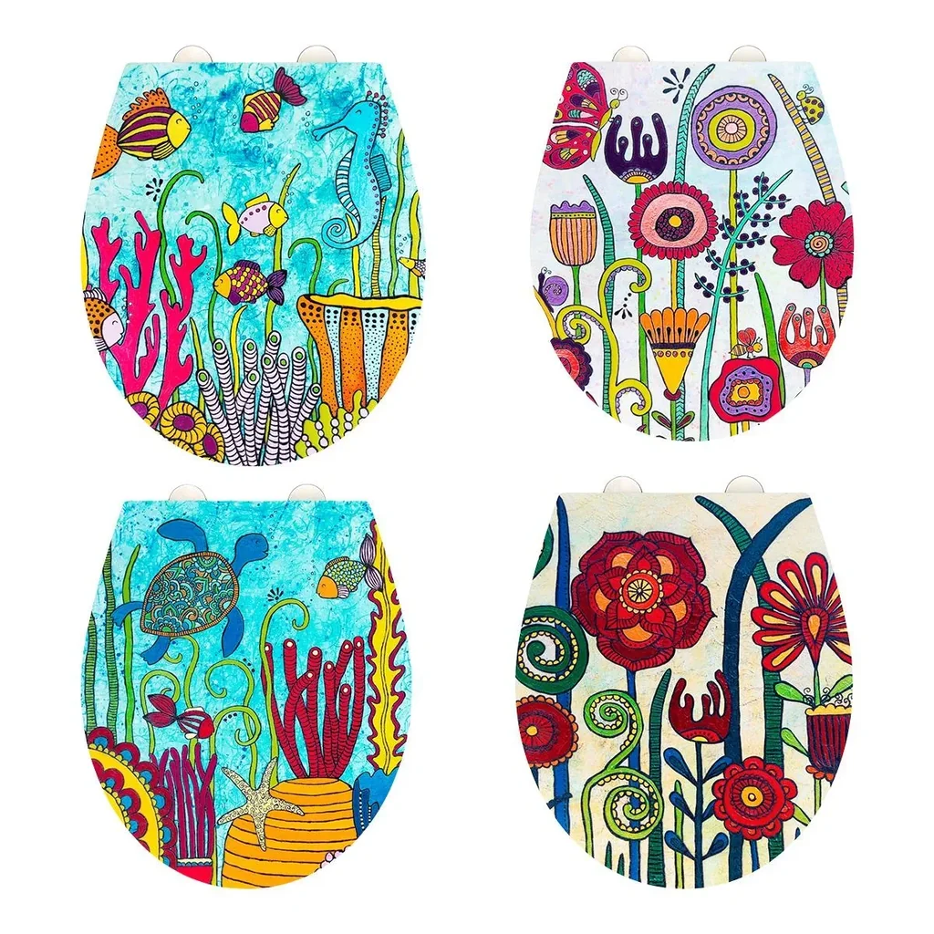 Toilet seat Under Water, Rollin'Art toilet seat with relief surface and soft close