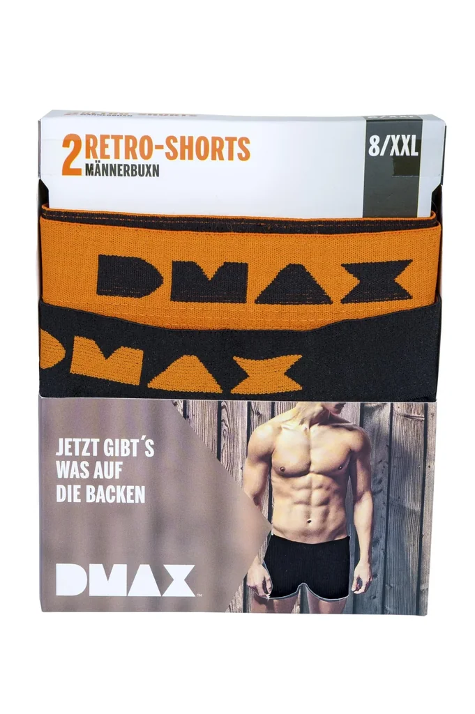 Retro shorts in a double pack, color black, size XXL