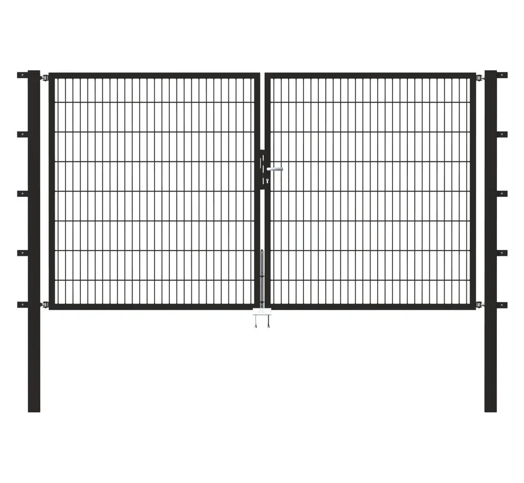 Double gate Flexo with accessories, anthracite, width 400 cm, height 120 cm, PF: 8x8 cm