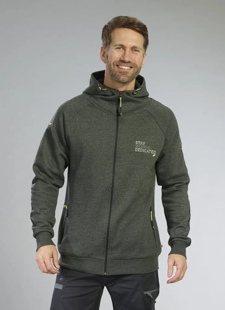 Hooded sweatshirt, green/black, size L