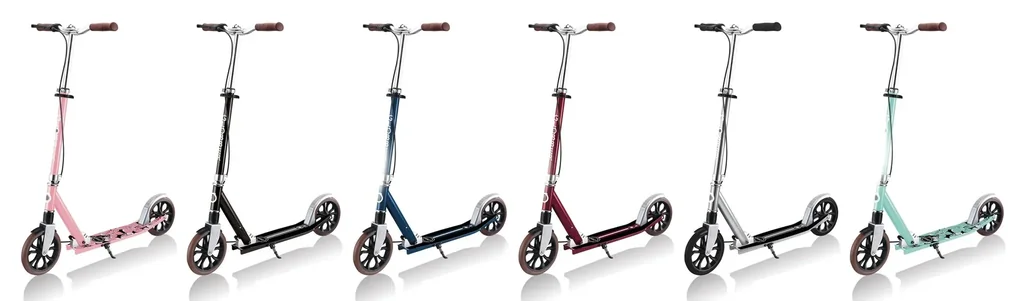 NL 205 Deluxe scooter, 205 mm, ABEC 7, handbrake, height adjustable, front suspension, folding mechanism, pink