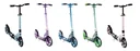 Aluminum scooter with folding mechanism, stand, 205 mm, ABEC 7, height adjustable, pastel blue