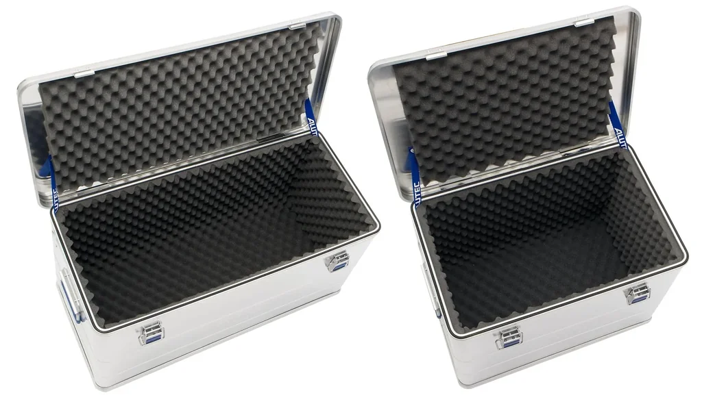 Aluminium Box COMFORT 73 transport box, 580 x 385 x 398 mm with foam lining