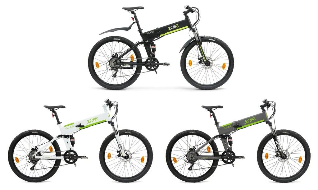 Unisex e-mountain bike, 27.5 inches, frame height 48 cm, 9-speed derailleur, gray, foldable - FML830, 10.4 Ah