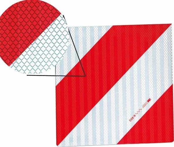 Warning sign, left-one-sided, made of sheet steel