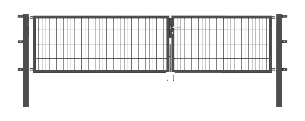 Flexo double gate with accessories, anthracite, width 350 cm, height 120 cm, PF: 80x80 cm