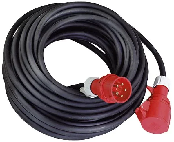 CEE extension 16A black - 50 m extension cable