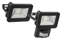 LED outdoor spotlight with motion detector, black, 10W - 850lm