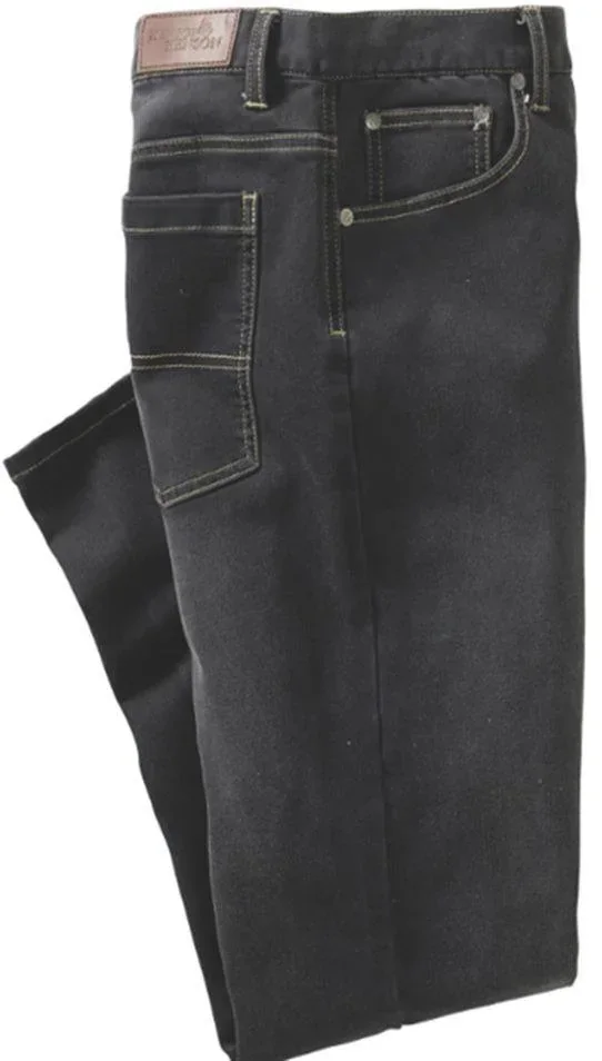 Stretch denim jogging pants, black, size 50