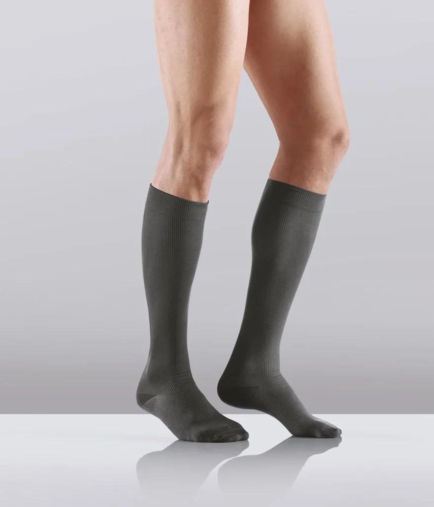 Travel support stockings, microfiber, pack of 2, size XS (34-37), gray