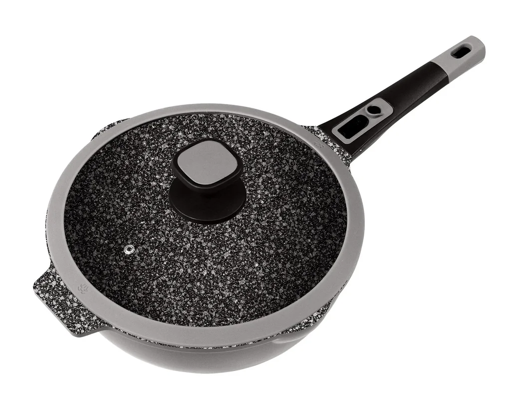 Cast aluminum frying pan MOONSCAPE, Ø 24 cm with click handle and glass lid