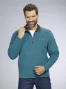 Fleece shirt with zipper, color green, size M