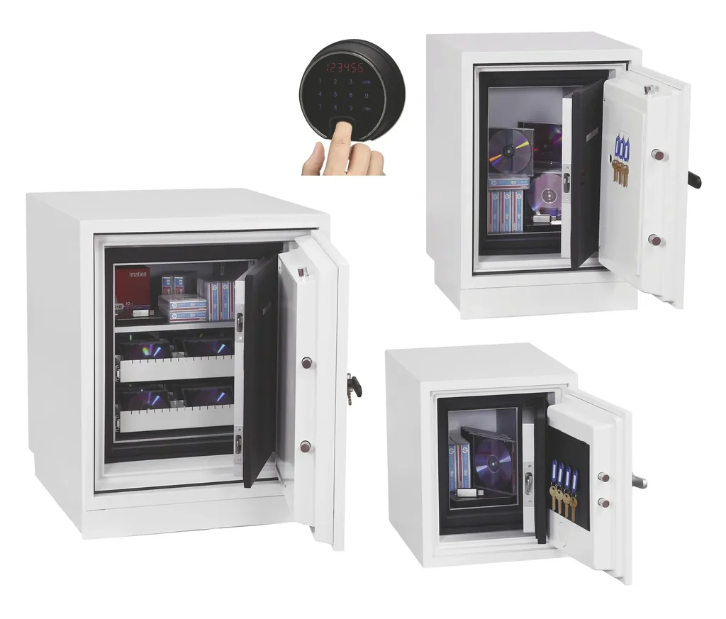 Data protection safe Datacare external dimensions 600 x 470 x 470 mm, with fingerprint lock