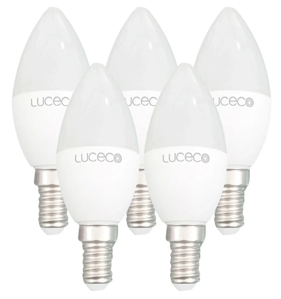 Set of 5 LED candles, E14, 5 watts, 470 lumens, 2700 K