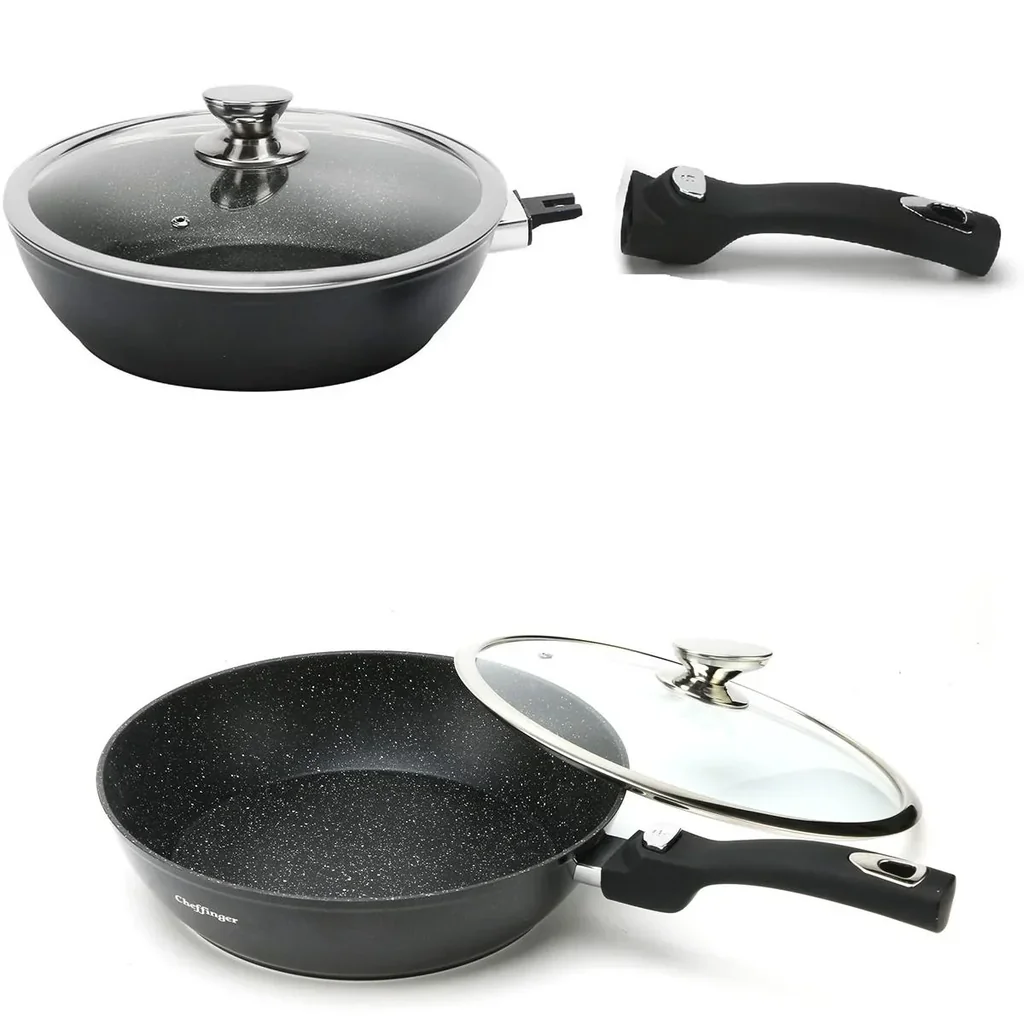 Wok pan - with lid - 30cm - Black