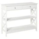 Console table side table with drawer and 2-tier storage compartments white 100 x 30.5 x 80 cm