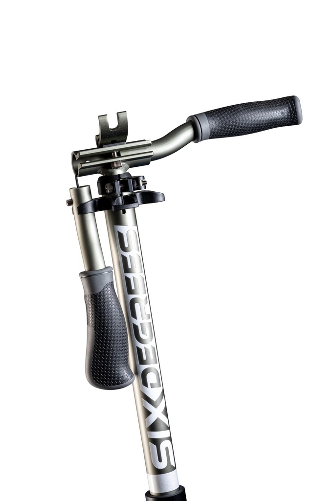SIX DEGREES Aluminium Scooter mit Klappmechanismus u. Ständer, 205 mm, höhenverstellbar, GS-geprüft, grau, TESTSIEGER