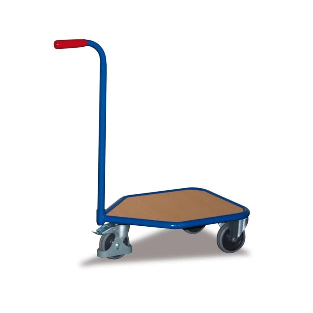 Wózek transportowy 3-kołowy z drewnianą platformą, 150 kg