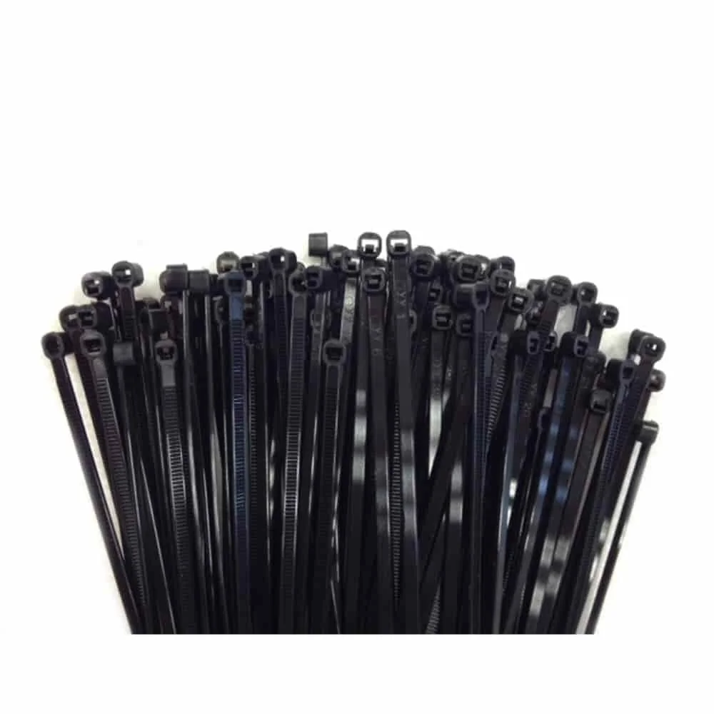 Opaski kablowe, 100 sztuk, 450x7,6mm, czarne UV, PA6.6, trytytki