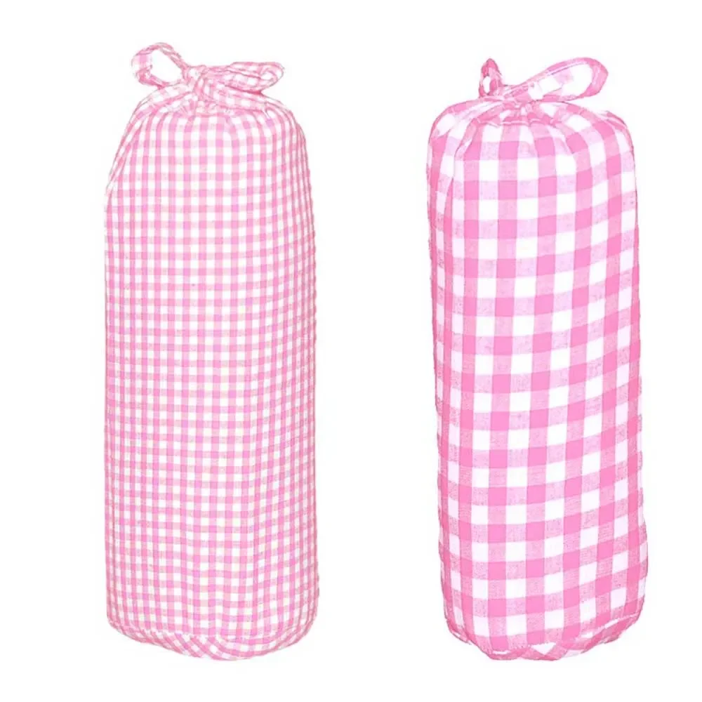 Taftan fitted sheet 70 x 140 vichy & check pink, Carogranes: 3 mm