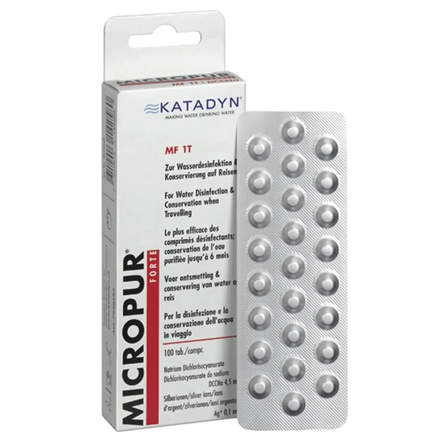Tabletki do uzdatniania wody, 100 tabletek, do dezynfekcji wody, 4 x 25 tabletek
