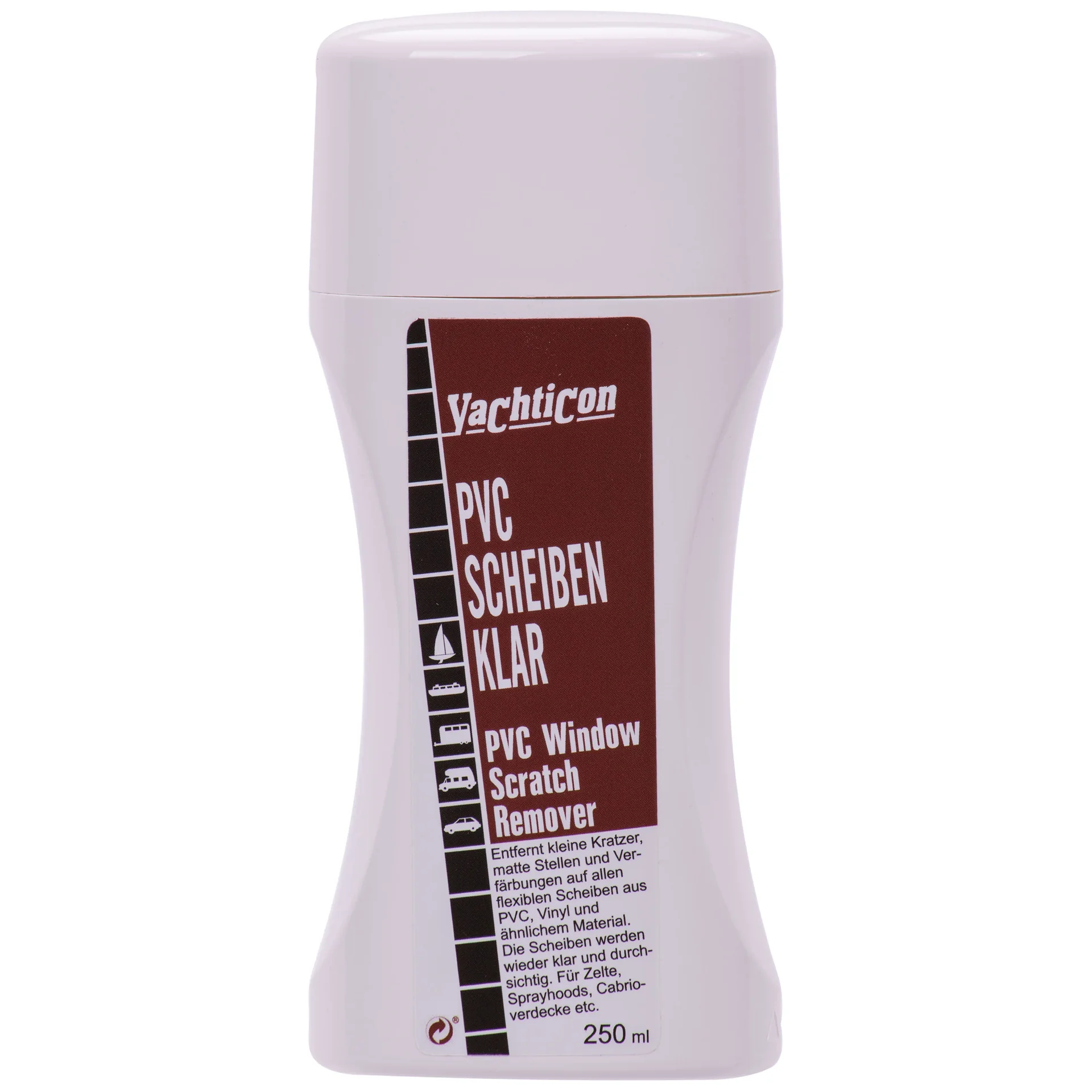 Czyszczenie PVC, płyn do czyszczenia PVC, środek do czyszczenia PVC, YACHTICON PVC Scheiben Klar 250 ml