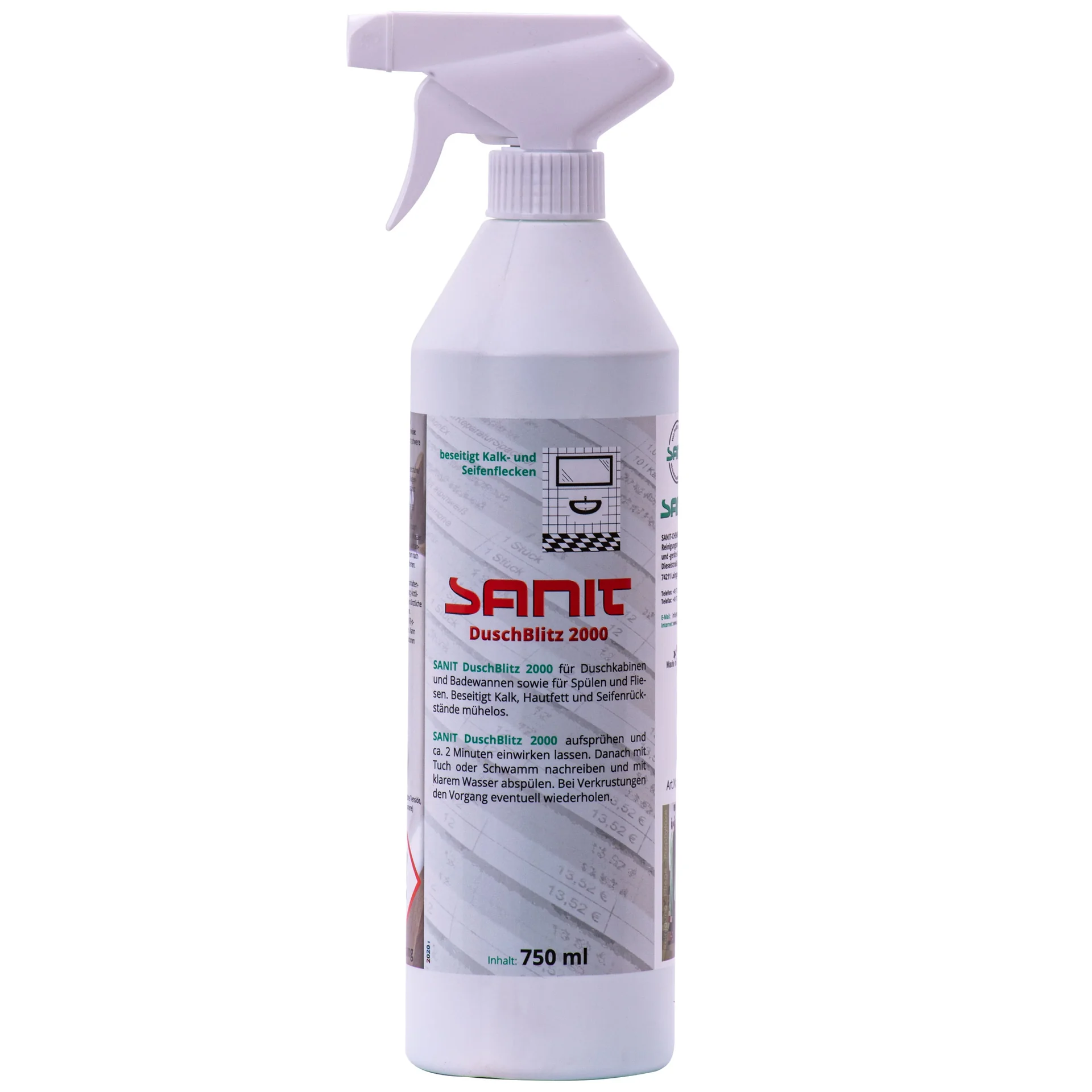 Środek do czyszczenia kabiny prysznicowej, czyszczenie prysznica, płyn do czyszczenia kabiny prysznicowej 750 ml