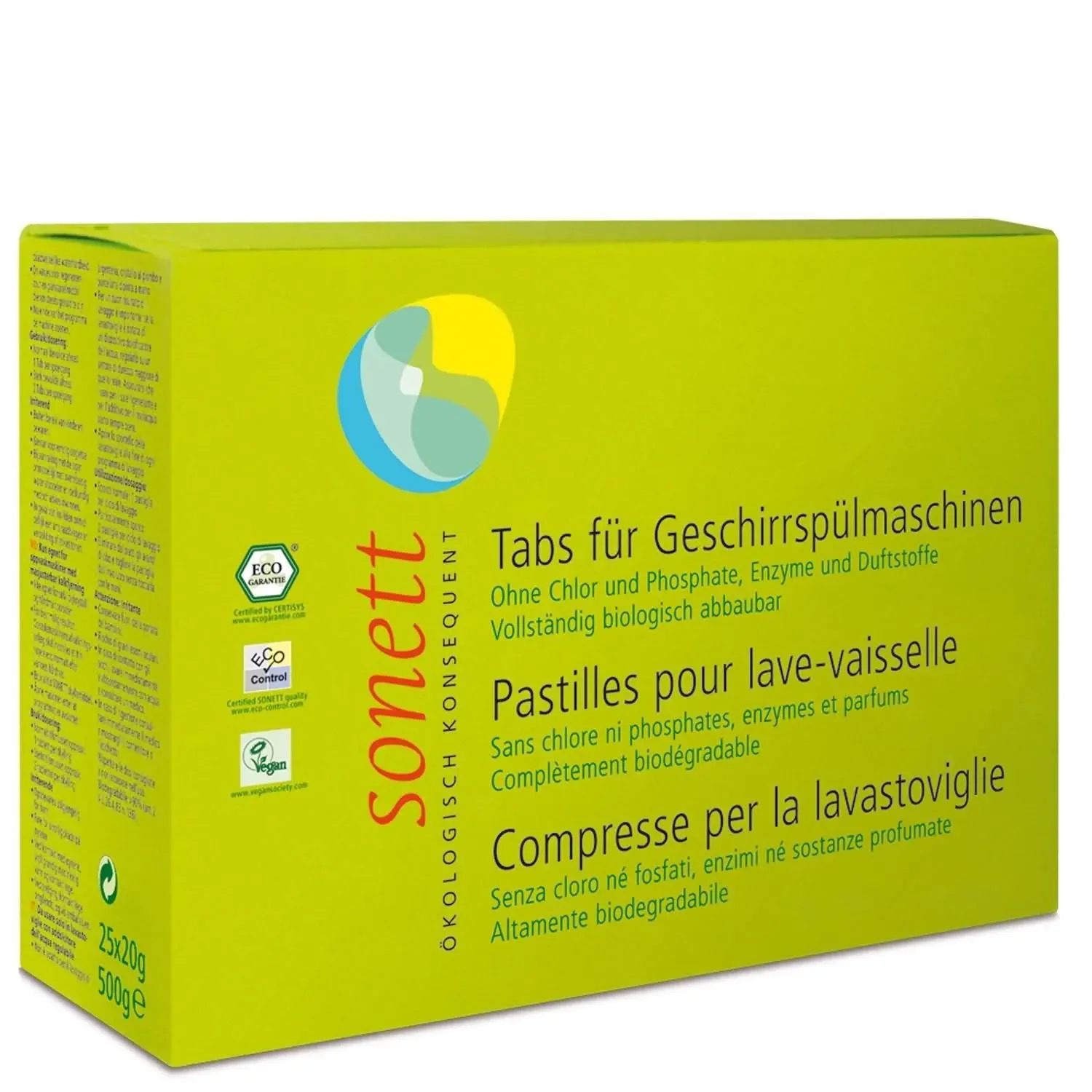 Tabletki do zmywarki ekologiczne, tabletki do zmywarki 25 x 20g, 500g