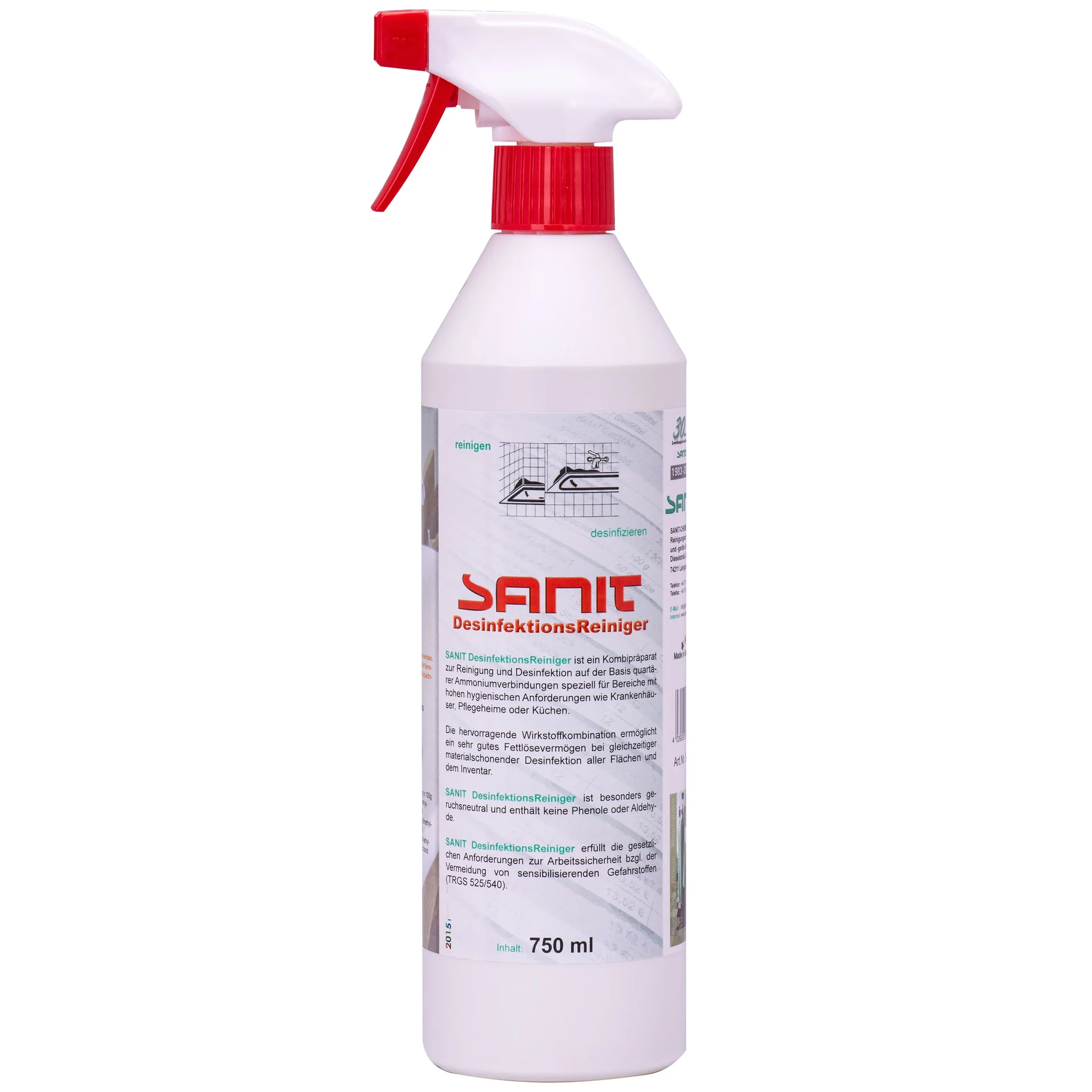 Środek do dezynfekcji powierzchni, płyn do dezynfekcji z atomizerem 750 ml, dezynfekcja sanitarna