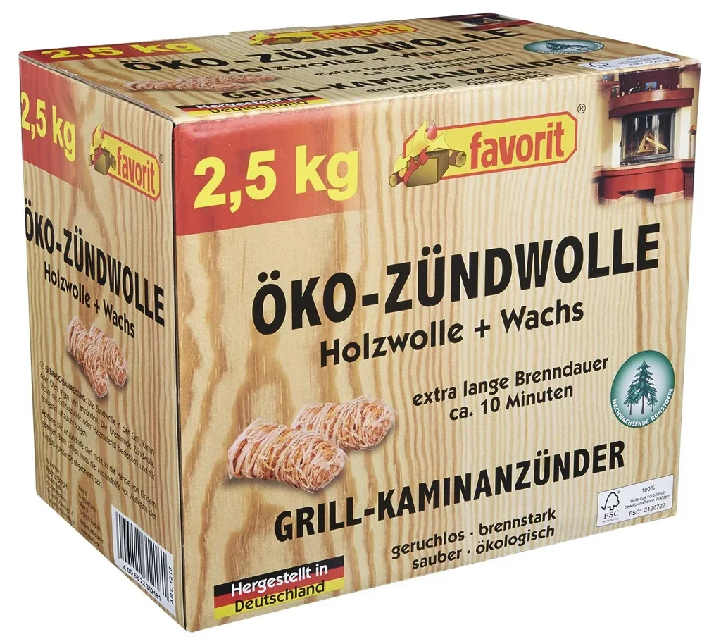 Ekologiczna wełna drzewna do rozpalania, opakowanie ekonomiczne, 2,5 kg