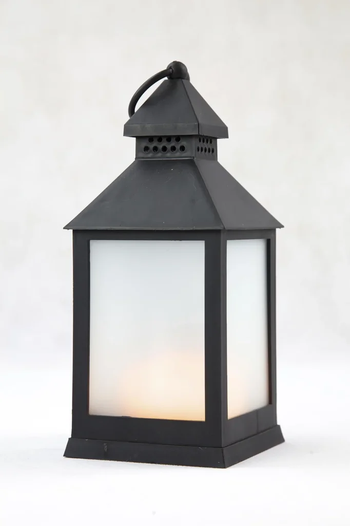 LED lantern with flame effect, 23 cm