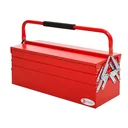 Tool box tool case tool box 5 compartments foldable steel (SPCC) red 57 x 21 x 41 cm