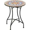 Garden Mosaic Round Bistro Table Ceramic Metal Red+Blue+White Ø60 cm