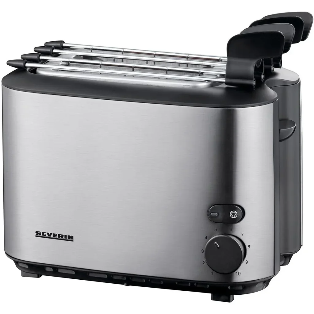 Toaster with sandwich grill / removable grill - 540 Watt - Silver