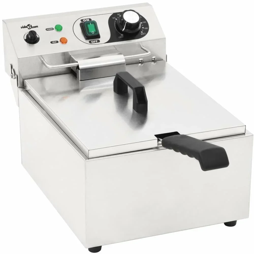 Electric deep fryer 3000 W 10 L stainless steel