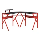 Computer desk with height-adjustable monitor shelf Desk with cup holder Headphone hook L-shaped office desk with