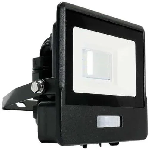 VT-128S LED Floodlight with Sensor - 20 W - 1510 Lm - 6500K - Black
