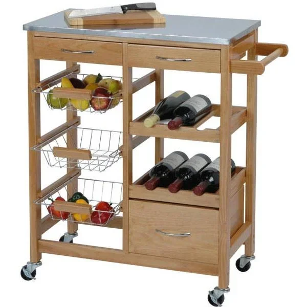 Household goods kitchen trolley brown 66X36X76CM