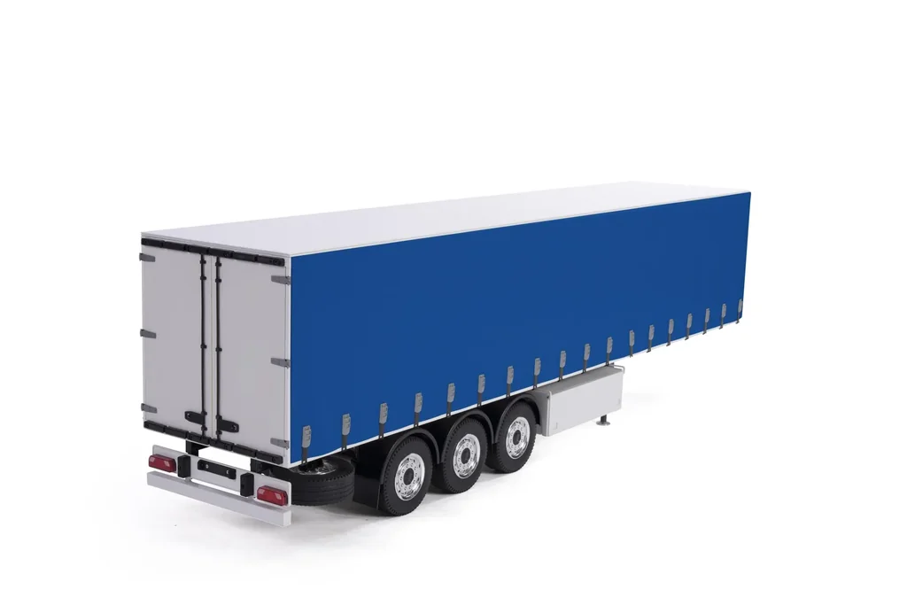 1:14 tarpaulin trailer RTR white/blue