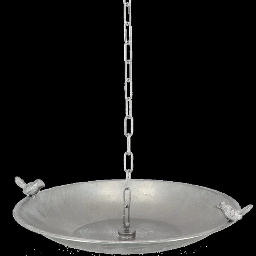 Rainwater chain with birdbath